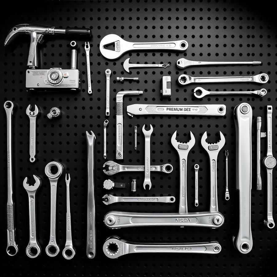 Workshop tools laid out with precision